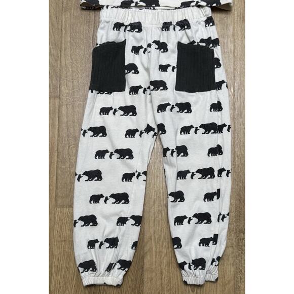 Kate Quinn 2 Piece Kid Size 5Y Bears Lounge Pants Hooded Shirt Organic Cotton - Picture 2 of 10